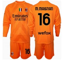 AC Milan Mike Maignan #16 Bramkarskie Koszulka Wyjazdowa dzieci 2024-25 Długi Rękaw (+ krótkie spodenki)